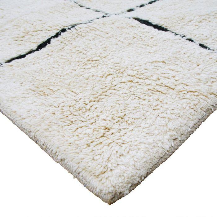 Tapis salon lavable berbère en coton beige 160x220