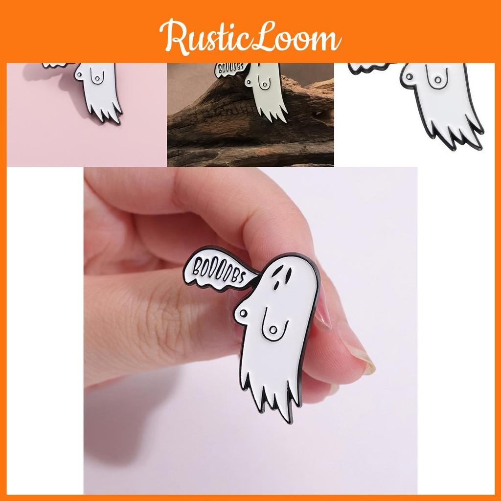 White Ghost Personalized Brooch In Alloy With Fun Cartoon Design For Enthusiasts Halloween