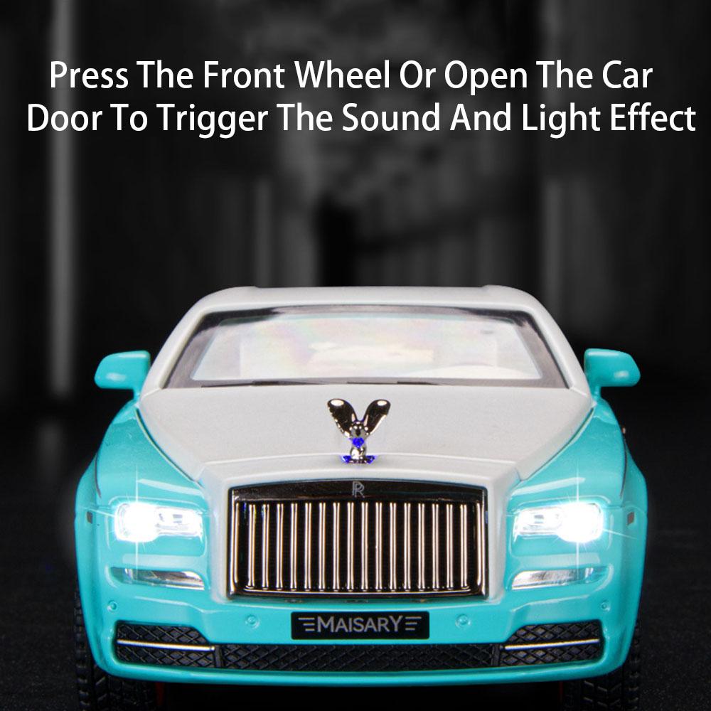 1:32 Rolls Royce Phantom Wraith Toy Car Model Die-cast Alloy Rubber Tire Doors Opened Models Vehicles Kids Miniature Cars Toys