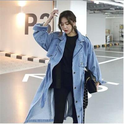 Jachetă Denim De Toamnă De Primăvară Jachetă Îmbrăcăminte de exterior Damă De Epocă Trenci De Femei