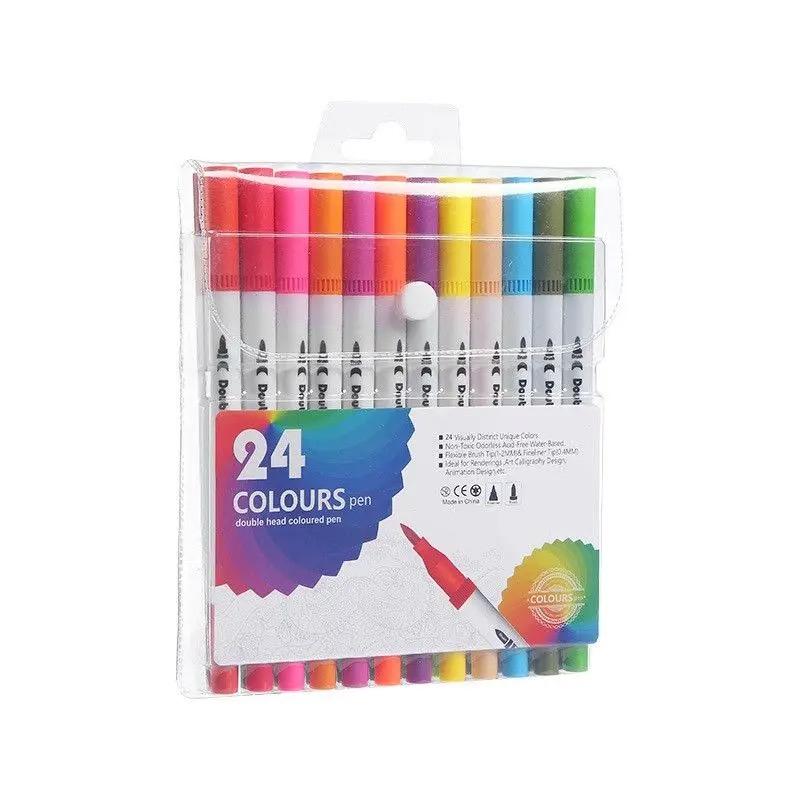 12-120 Farben Marker Set Doppelspitze Pinselstift Feine Spitze Malen Aquarell Kunst Marker Stifte für Manga Kunst Zeichenzubehör