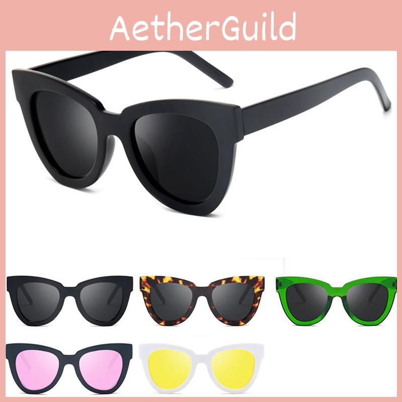 Damen-Retro-Sonnenbrille im Cat-Eye-Stil mit quadratischem Designer-Rahmen