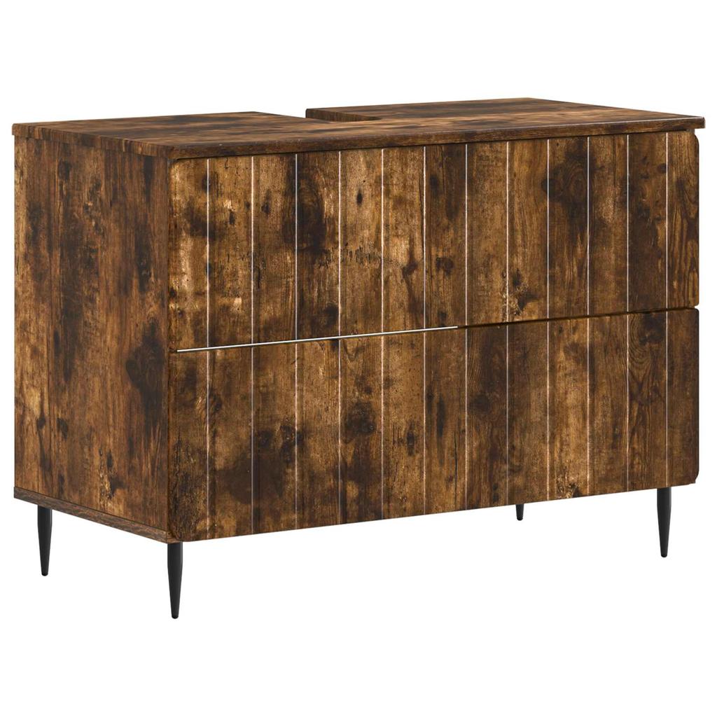 2 Piece Bathroom Cabinet Set ZWOLLE Smoked Oak