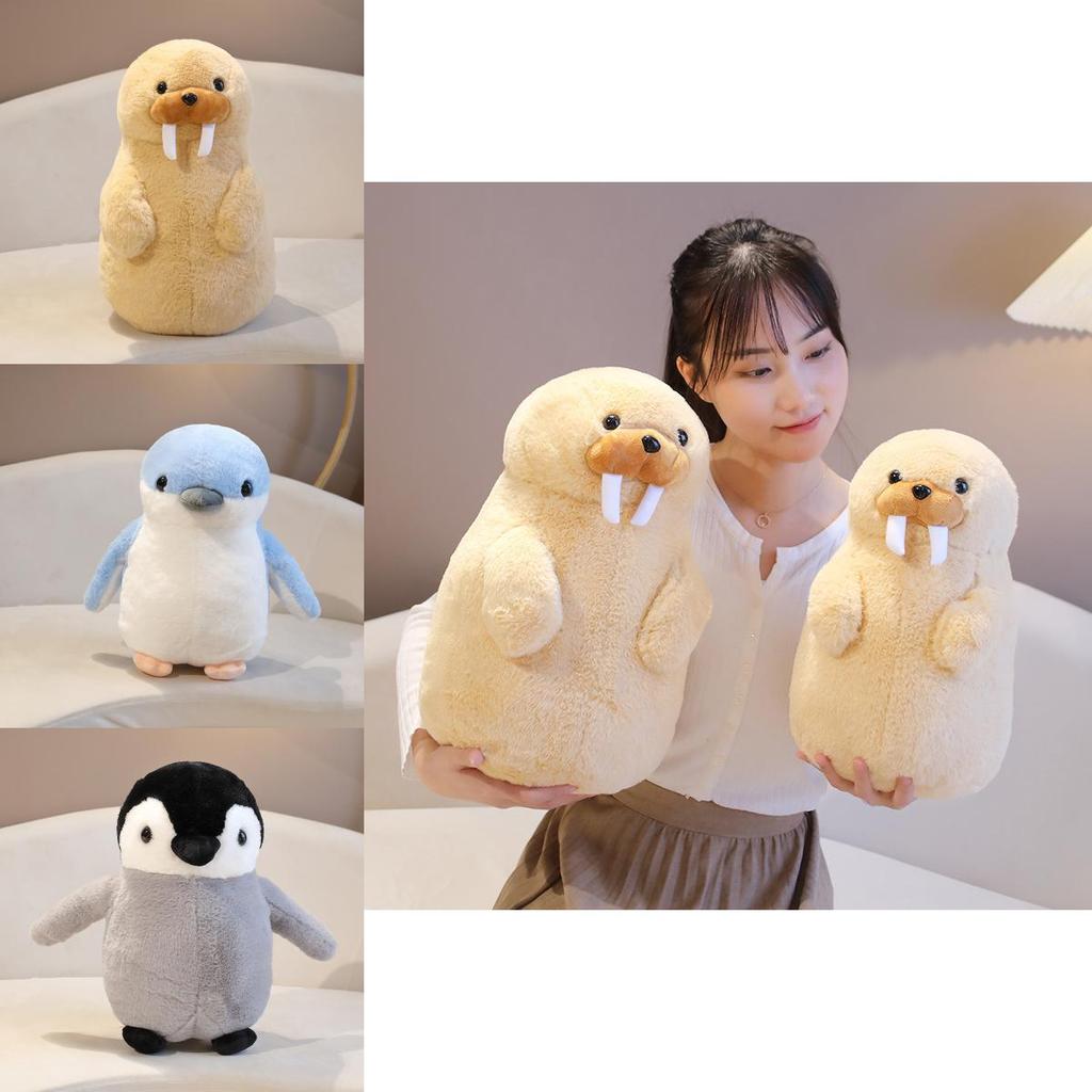 Adorable Plush Penguin And Walrus Stuffed Animals Soft Toy For Kids Cozy Pillow Gift