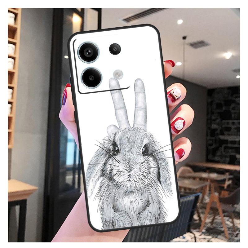 Cute Bunny Rabbit Case For Xiaomi Redmi Note 13 12 11 9 10 Pro 9S 10S 11S 12S Redmi 13 12 10C 12C 13C Coque