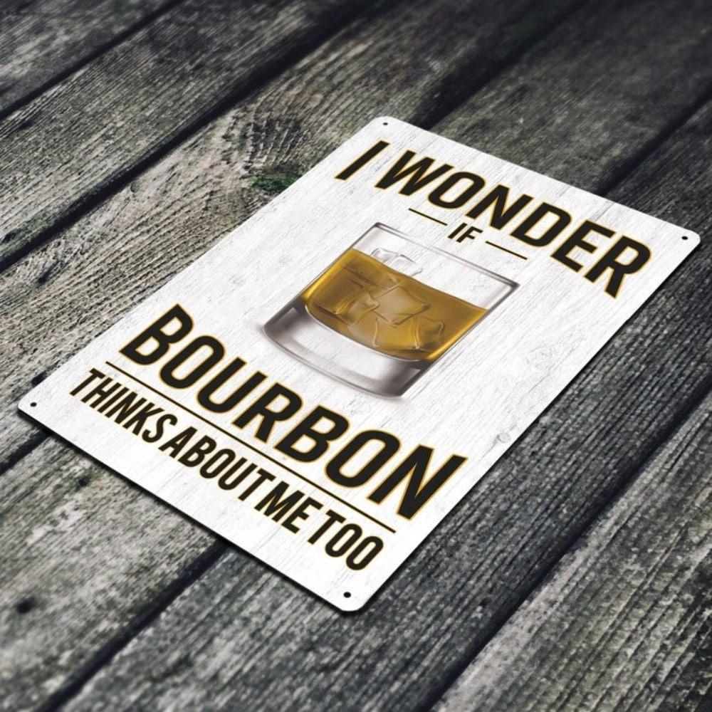 Vintage Bourbon Metal Tin Sign 12x8 Inch Home Bar Decor Pub Wall Art Rustic Garage Man Cave Unique Gift