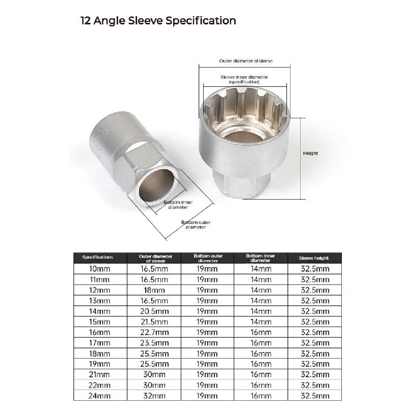 17/29PCS Core Ratchet Socket Wrench Kit Socket Set 12 Angle Penetrating Socket Heart Ratchet Socket Two-Way Wrench Set