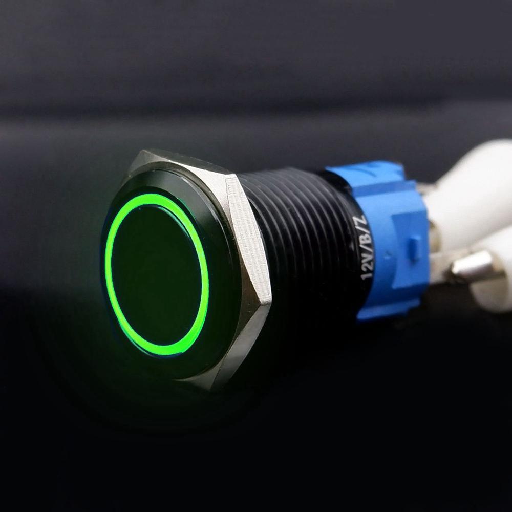 16mm 19mm 22mm Metal Push Button Switch With Fixed PC Power Supply Switches Car Engine Start Stop Backlit LED 3v 5v 6v 12v 24v
