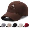 Korean Style Embroidered A Letter Baseball Hat With Curved Brim And Sunshade For Outdoor Casual
