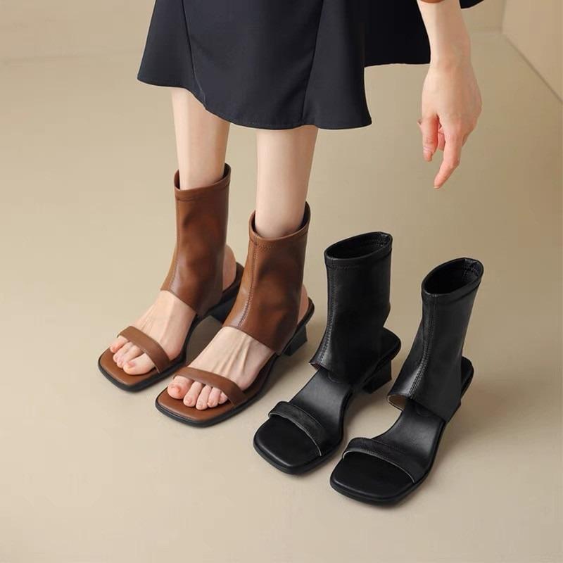 2026 Summer New Korean High Heel Sandals Women's Elastic Boots