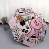 1pc BT21 Automatic Folding Umbrella - Compact 8-Rib Design, Durable Plastic & Iron, Perfect Gift for Friends & Family, Outdoor Umbrella, Fashionable A