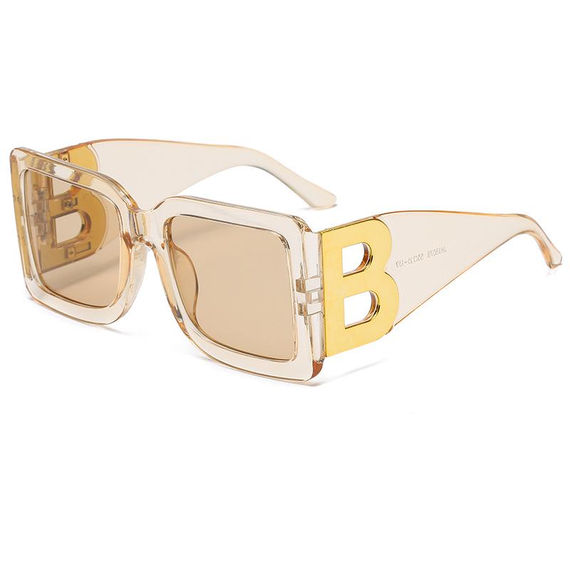 European & American Retro B Sunglasses: Large Frame Square Men's Trendy Personality Sunglasses