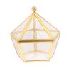 Pentagon Transparent Jewelry Storage Box Geometric Clear Jewelry Display Case Ring Earring Organizer Holder Tabletop Container