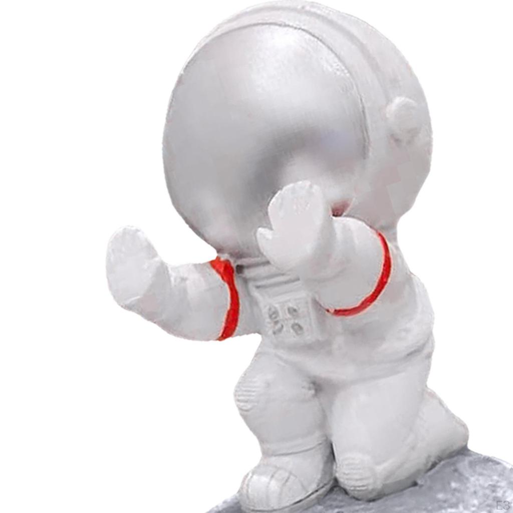 Astronaut Mobile Phone Holder Statue Sculpture Resin Spaceman Stand Figurine Ornaments Desktop