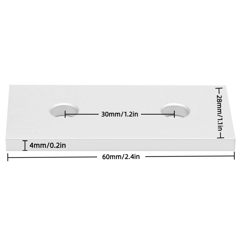 10Pcs Aluminum Joining Plate 2 Hole 3030 Aluminum Flat Connecting Plate Reinforcement Plate Flat Vertical Connection Tool
