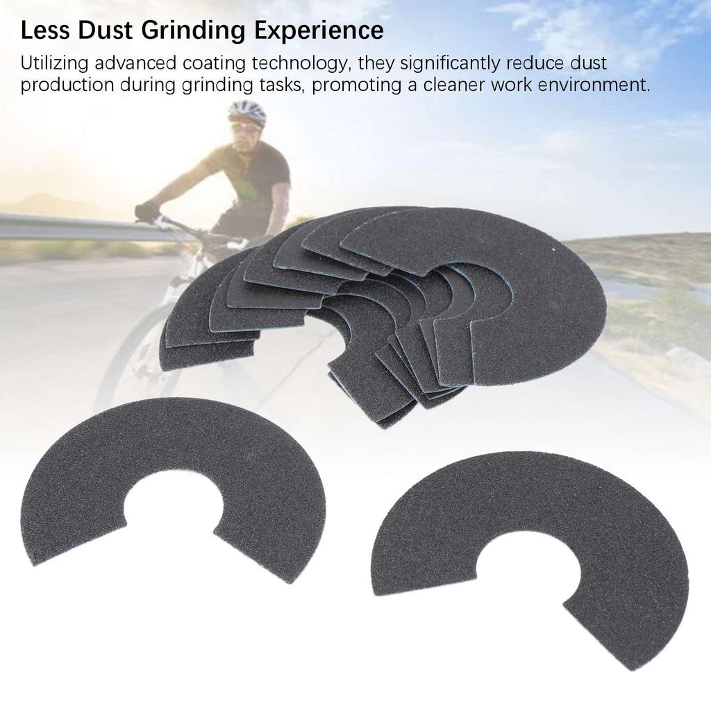 10pcs Bike Front Fork Tube Grinding Tools Less Dust Deburring Sandpaper for Metal Carbon Fiber Round