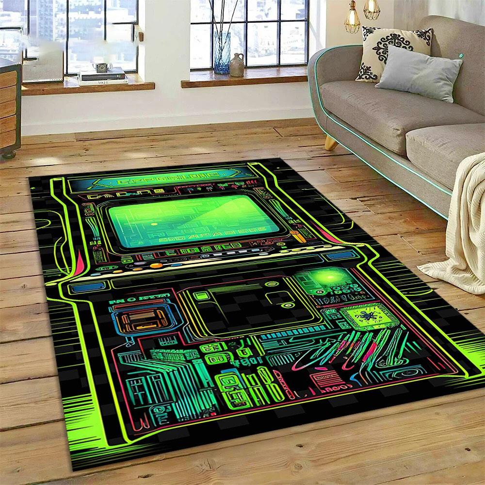 Console Gaming Carpet for Boy's Bedroom Living Room Decoration Washable Polyester Anti Slip Floor Mat Sofa Decor Big Size Rug