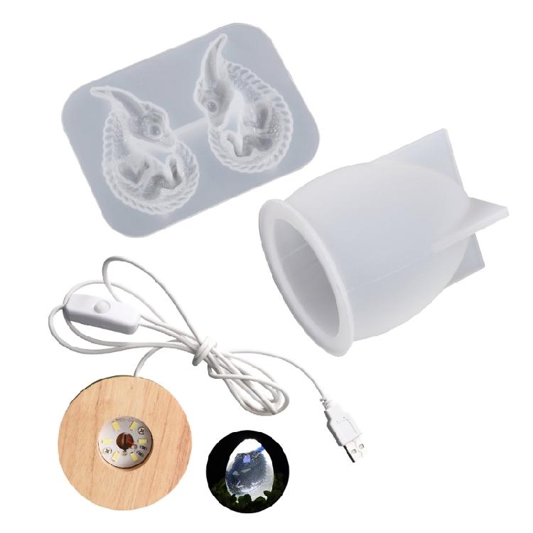 Drachenei Harzform Drachen Silikonform Set für DIY Tischlampe Heimdekoration