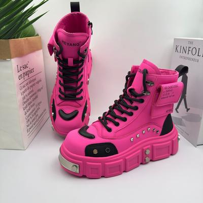 Frühling und Herbst Männer Männlich Rüpel Gutaussehend Gebratene Straße High-Top Trend Erhöht Dicke Sohle Nischen Trend Chelsea Boots
