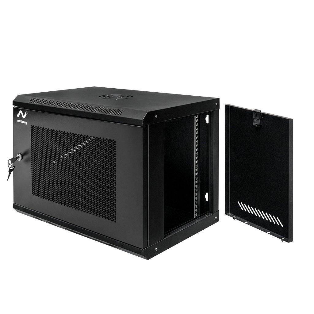 Netberg 19" 9U 450X600X400 Rack Cabinet, Hanging, Perforated Doors, Black N