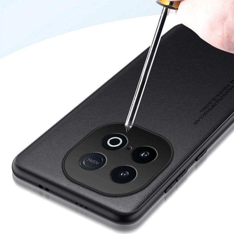 For IQOO Z10 Turbo Pro Case Plain PU Leather Silicone TPU Protection Cover for VIVO IQOO Z10 Turbo Z 10 Shockproof Hard Bumper