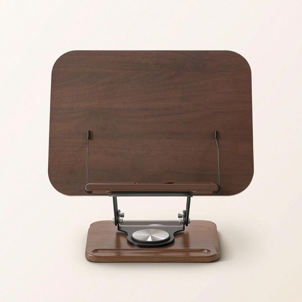 Desktop Reading Stand Adjustable Rotating Book Holder Wooden for Desk, Classroom