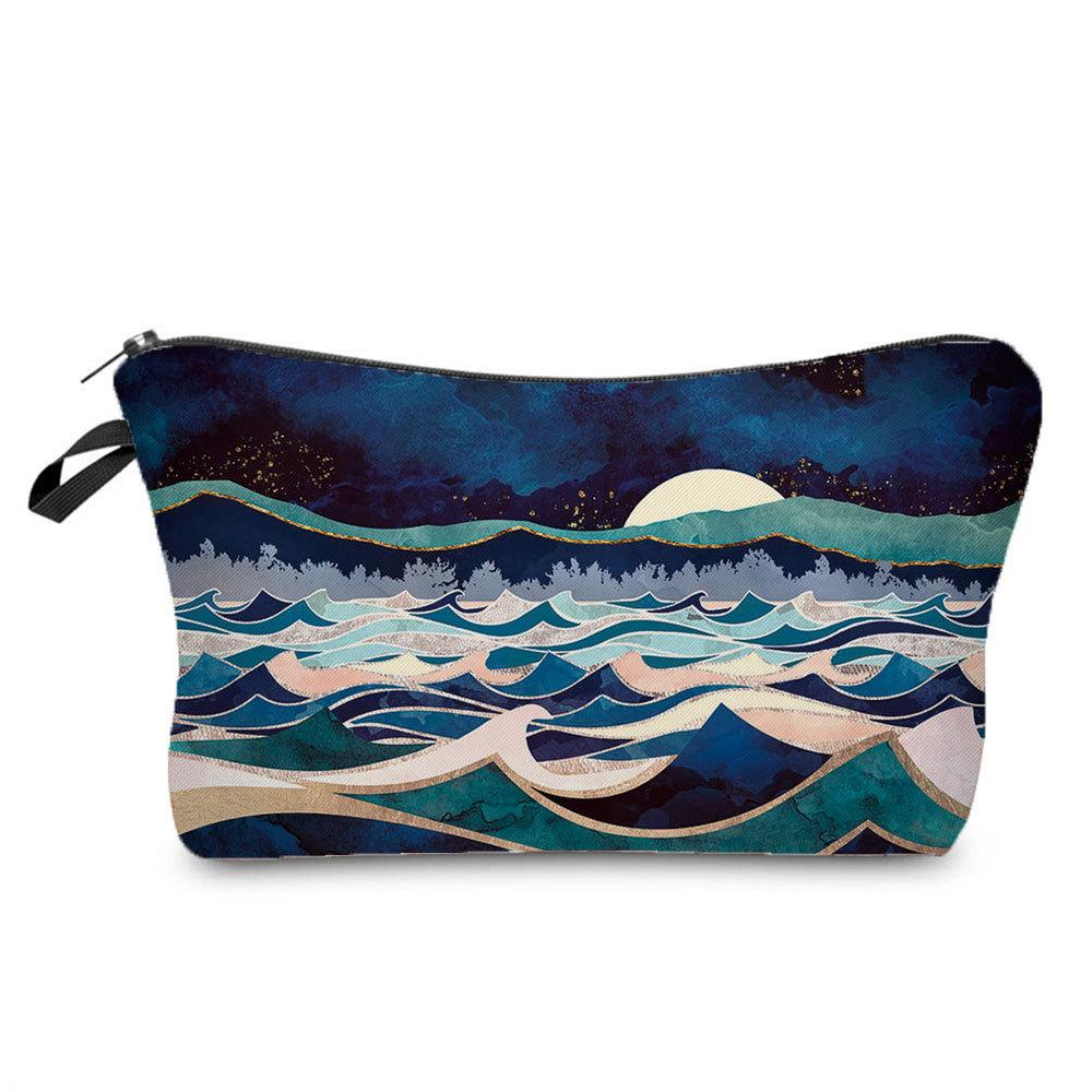 Women Landscape Painting Print Cosmetic Bag Toiletries Organize Travel Storage Case 6672