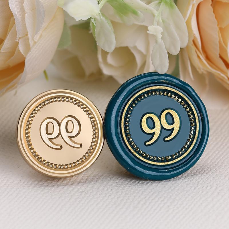 Stamp 2.5*2.5cm Digital 1~20 Series Copper Head Fire Paint Seal Arabic Serial Number Seal Head Solid Brass Carving Stamps
