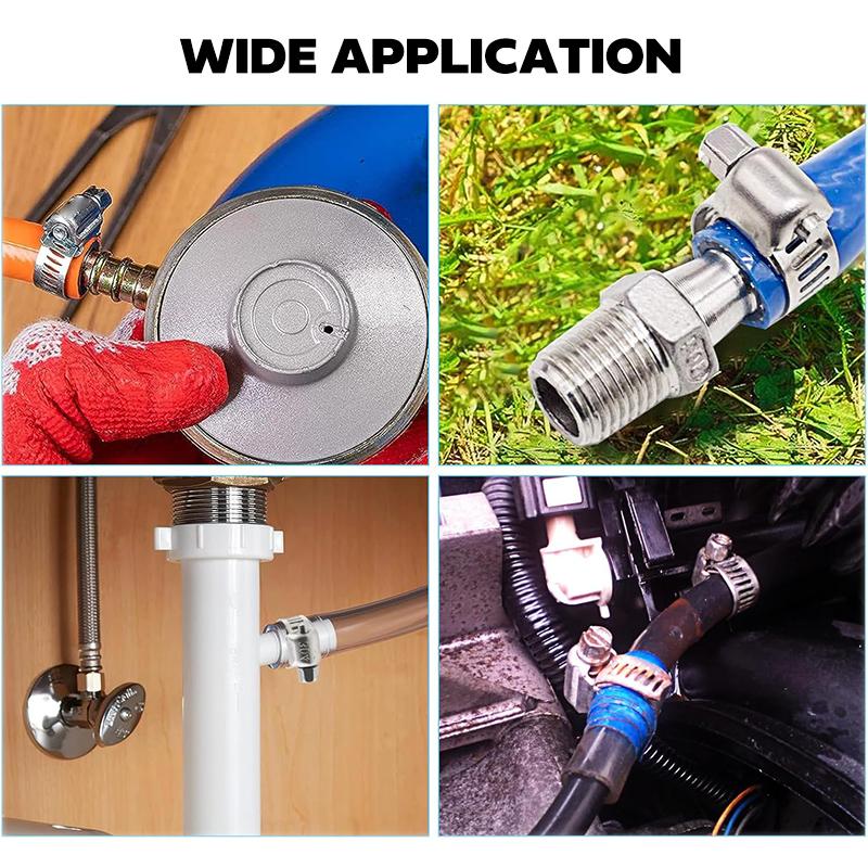 50 Pcs/Lot Hose Clips,6-12mm Range Adjustment & All Stainless Steel Cinch Clamp Rings,Homebrew Rustproof Beer Tubing Clip