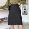 Women High Waist Brown  Bodycon Skirt Midi Length Plus Size Slim  A Line Clothes