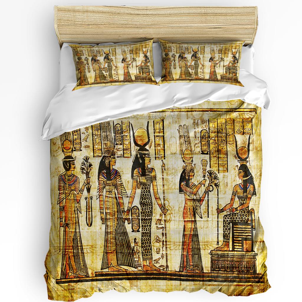 3Pcs Bedding Collection Cleopatra Egyptian Queen Culture Home Textile Duvet Cover Pillow Case Boy Kid Teen Girl Bedding Covers Collection