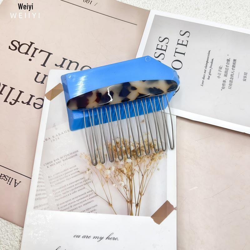 High-End Acetate Bangs Insert Comb - Flyaway Tamer & Reverse Insert Hair Accessory