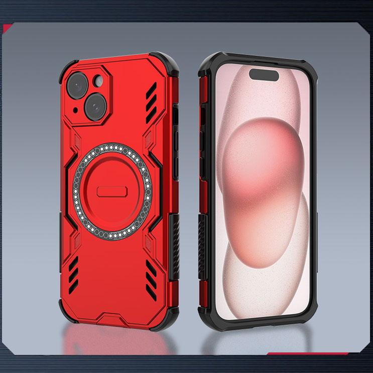 Hard Magnetic Phone Case For iPhone 15 16 Pro Max 16E Samsung Galaxy S25 Ultra A06 A16 A26 Dual-Layer Heavy Duty TPU+PC Shockproof Cover For Redmi