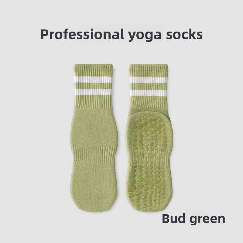 Female Spring and Autumn Pilates Yoga Pure Cotton Silicone Non Slip Sweat Absorption Breathable Tube Socks