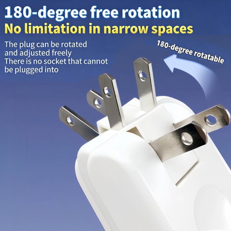 Wall Outlet Extension Electrical Socket 180 Degree Plug Adapter Mexico Canada Travel Adapter Portable Power Adapter