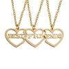 3/4 Pcs/Set Best Friends Pendant Necklace for Women Avocado Lover Broken Heart Clavicle Chain BFF Best Friends Jewelry Gifts