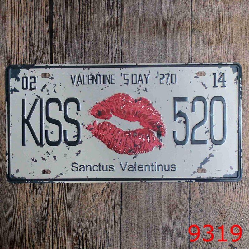 Mfoever European American Retro License Plate Antique Tin Painting Coffee Shop Bar Shop Restaurant Fashion Home Wall Hanging Fashion Personality