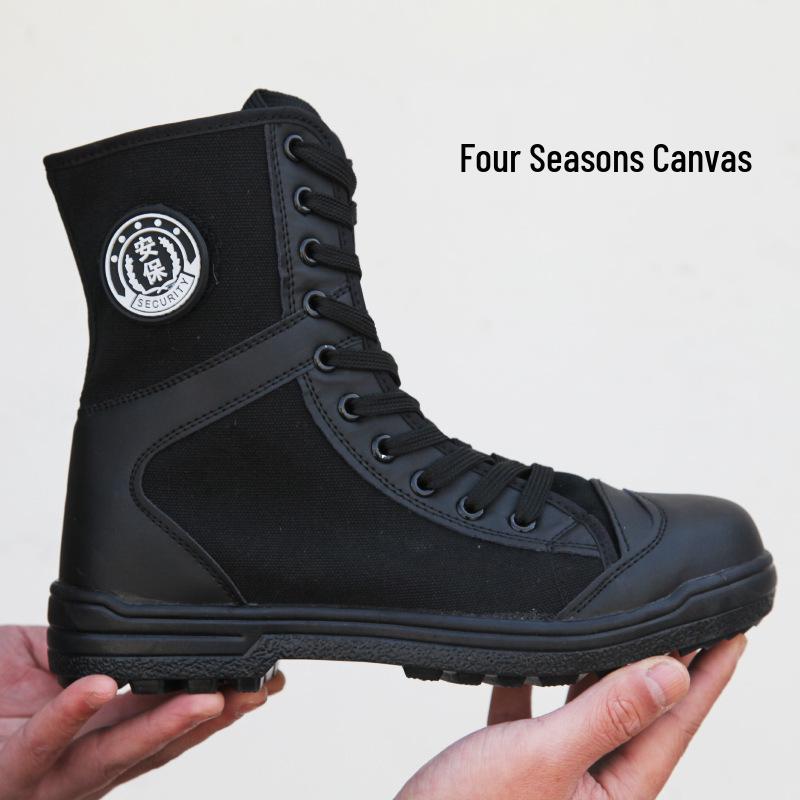 Men s High-Top Black Tactical Safety Boots - Non-Slip, Breathable, Durable for All Seasons Hiking Size 41