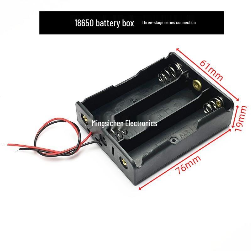 18650 Lithium Battery Holder with Lid and DC Plug - Supports 1 To 4 Cells In Series/Parallel (3.7/7.4V)