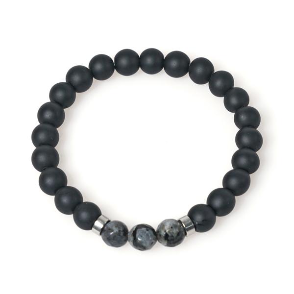 Jbans Classic Jade Cut Point Onyx Bracelet (C1801-Ac412Bk)