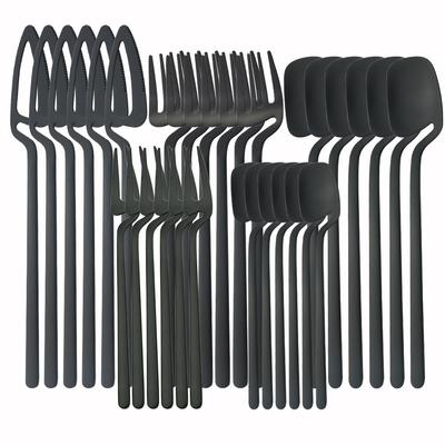 6set Colorful Matte Cutlery 18/10 Stainless Steel Dinnerware Set Knife Fruit Fork Spoon Dinner Set Kitchen Flatware Tableware Set