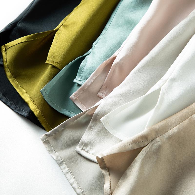 Women's Petite Summer Silk T-Shirt - Pure Color, Short-Sleeved, Mulberry Silk