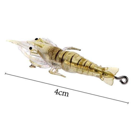 MUQZI Sports Accessory 5Pcs Fishing Lure Soft Lightweight Faux Vivid Shrimp Prawn Bait Hook Fishing Gear