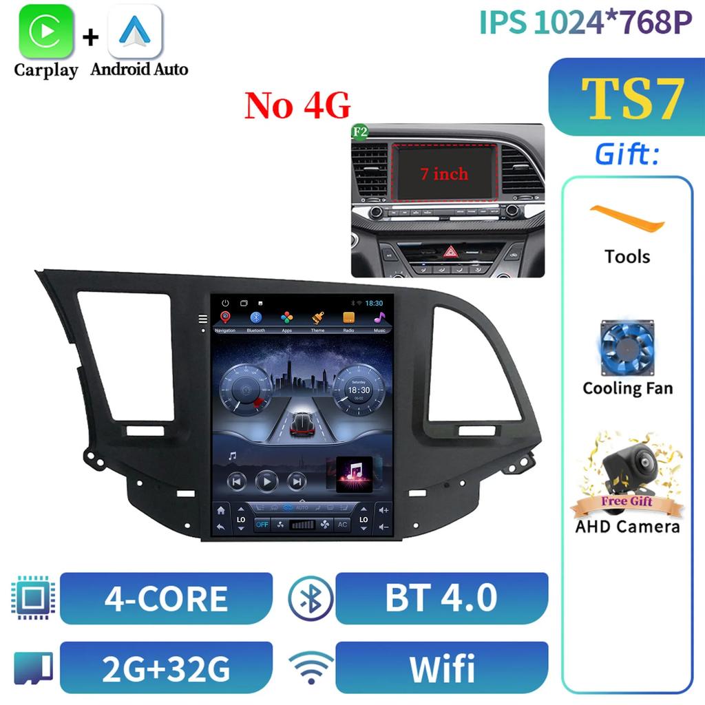 9.7inch For Hyundai Elantra 2016-2018 Car Radio Multimedia Video GPS Android 14  Navigation Autoradio Android Avec Gps Screen GP