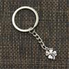 LLavero de moda de 17x11mm, colgantes de trébol de cuatro hojas irlandés de la suerte, joyería DIY para hombre, llavero con anilla para coche, soporte de recuerdo para regalo