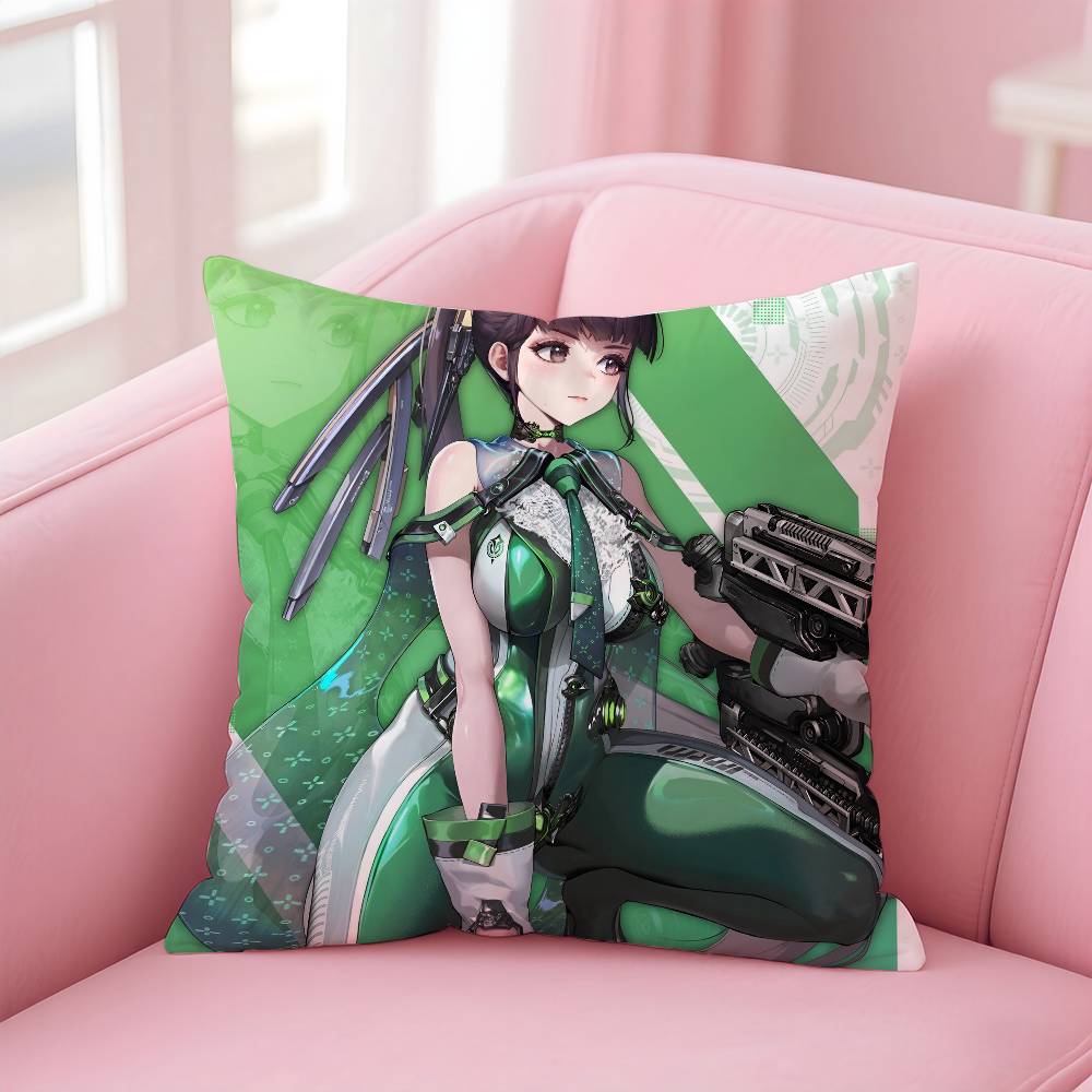 Anime G-Goddess of Victory N-Nikke Pillow Case Anti-dustmite Pillow Invisible Zipper Silky Short Plush Sofa Cushion Cover