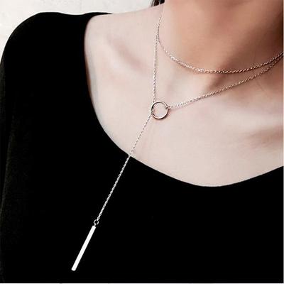 Sweater Chain Necklace Circle Strip Long Necklace For Women Gift 80cm Necklace Collares Choker S-N51
