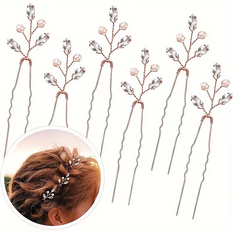 European & American Green Rhinestone Hairpin: Elegant U-Shaped Wedding Hair Accessory for Qipao Dresses.