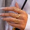 Stainless Steel Geometry Adjustable Open Rings for Women 18K Gold Plated Waterproof High Quality Ladies Zircon For Daliy Wear