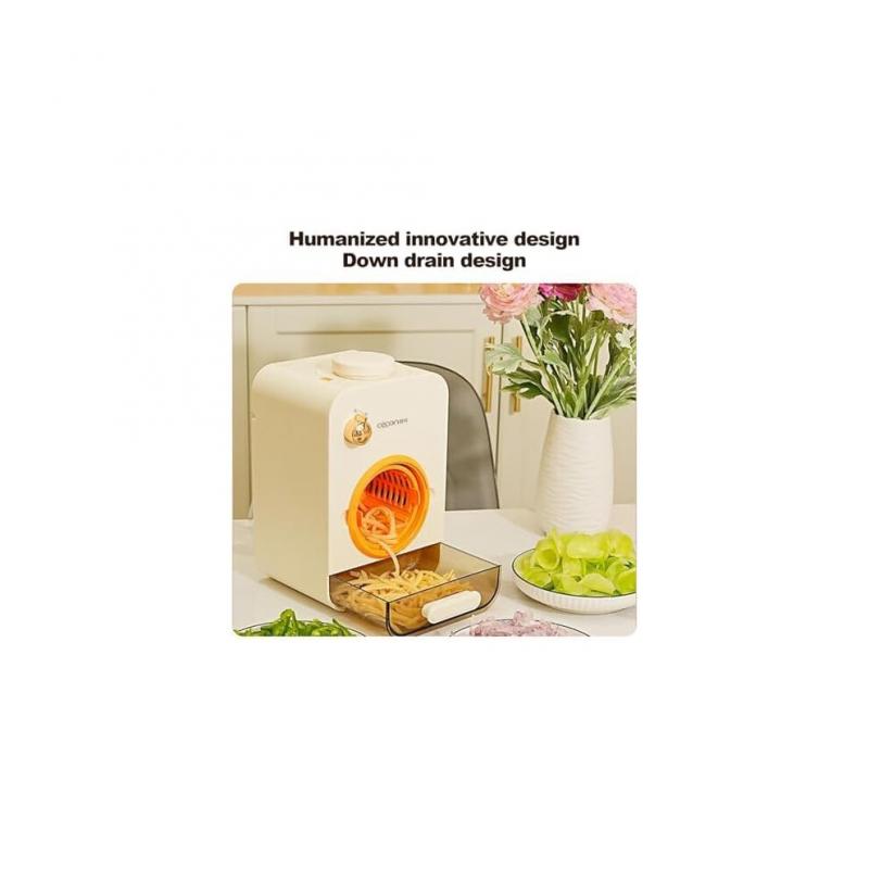 Electric Grater Vegetable Slicer, 5 in 1 with 5 Interchangeable Drum Blades for Fruits, Vegetables, and Nuts, Kitchen Tool